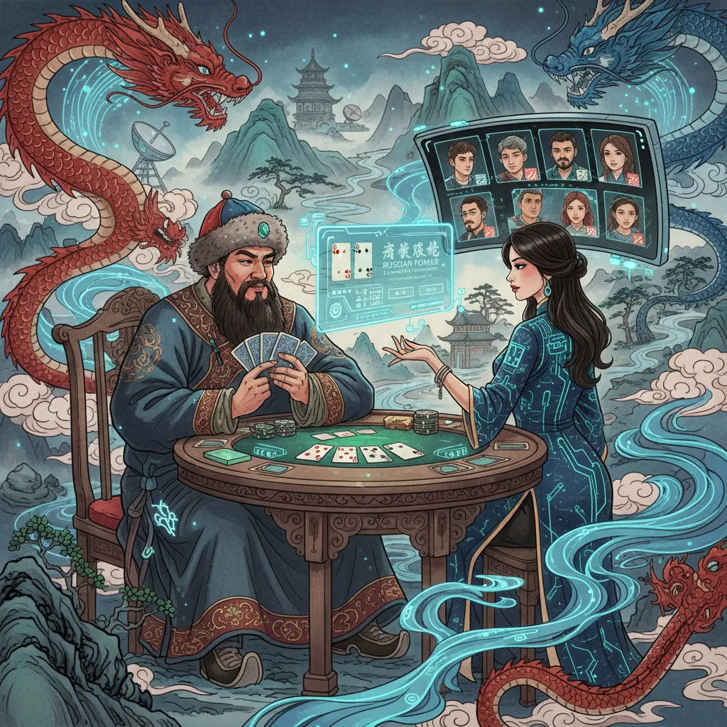 Live dealer poker variations - Russian